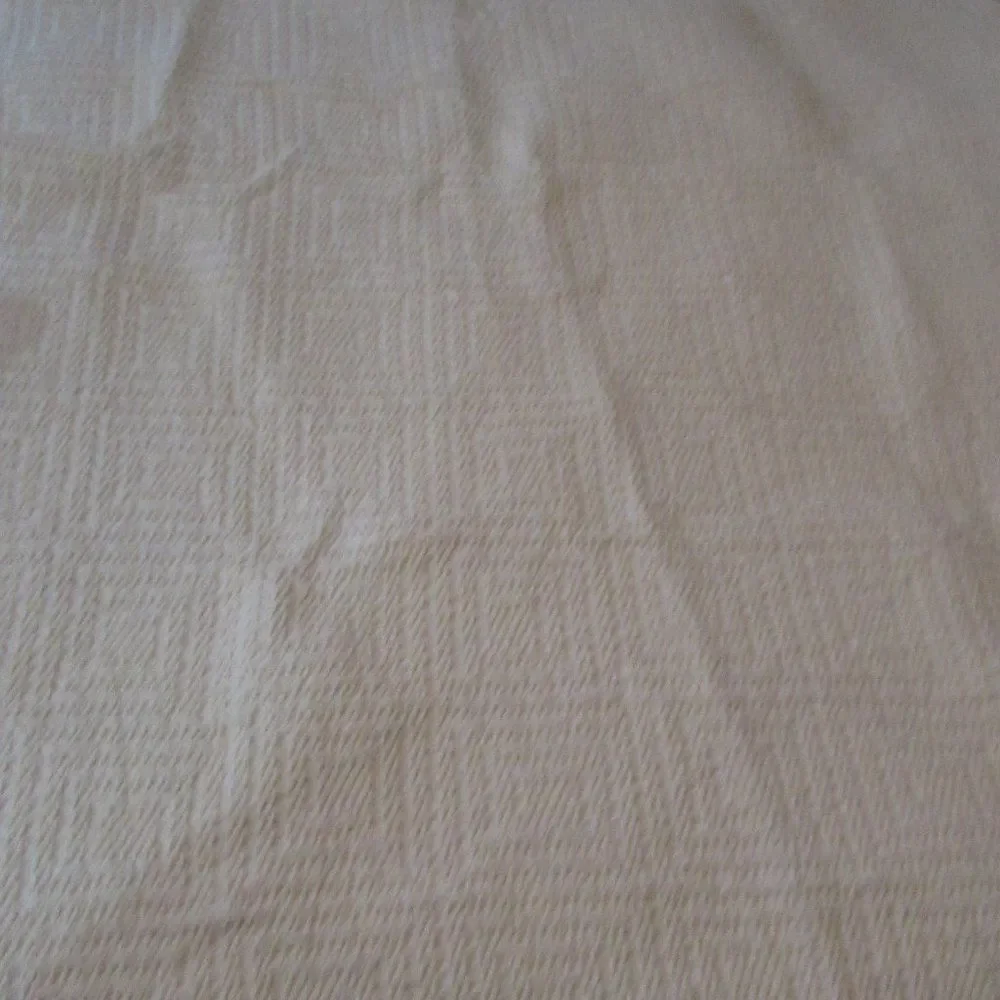 PURE COUNTRY WOVEN BLANKET THROW COTTON CREAM COLOR 54X10 SQUARES FRINGE USA